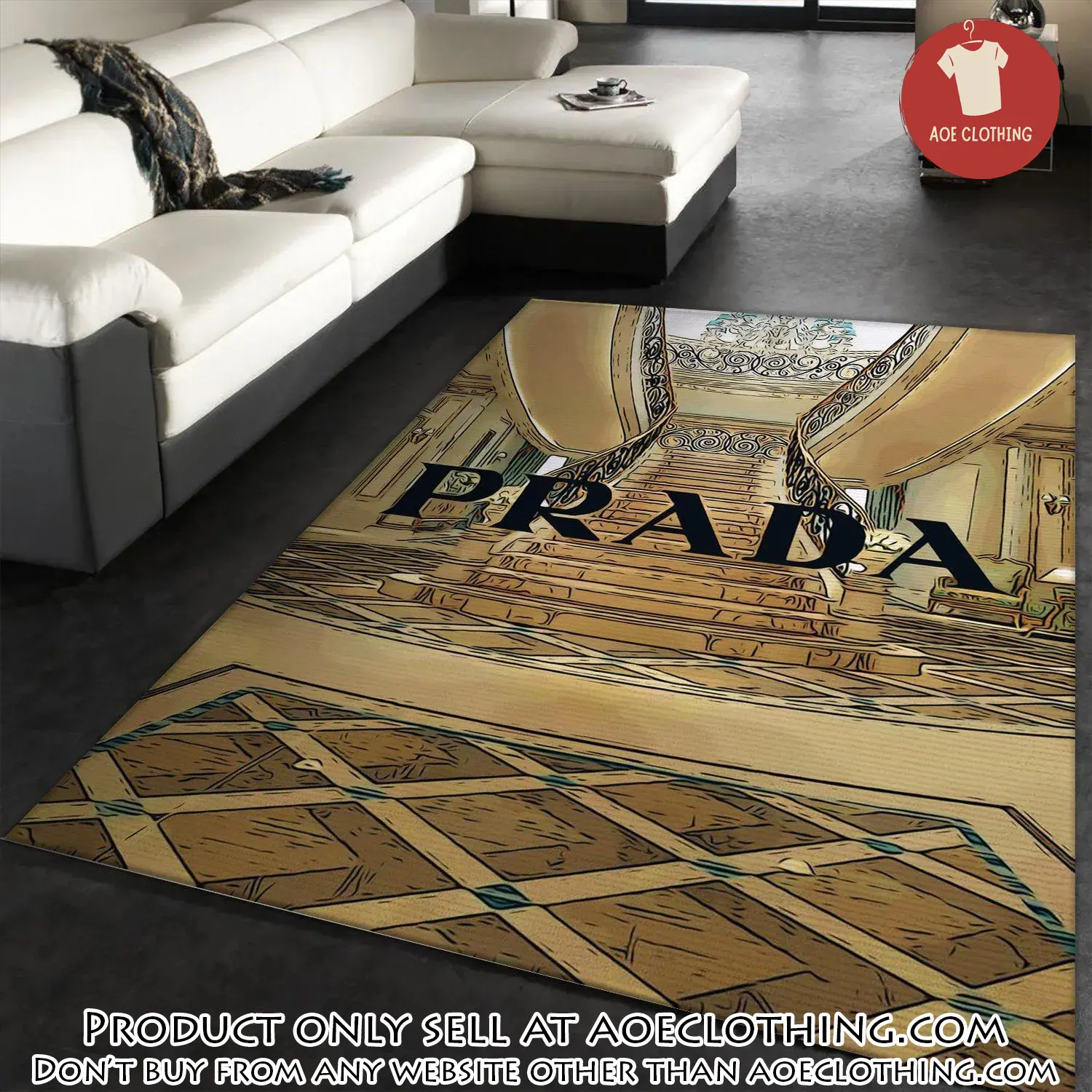 Prada fashion area rug fashion brand rug floor decor home decor aoe1602661